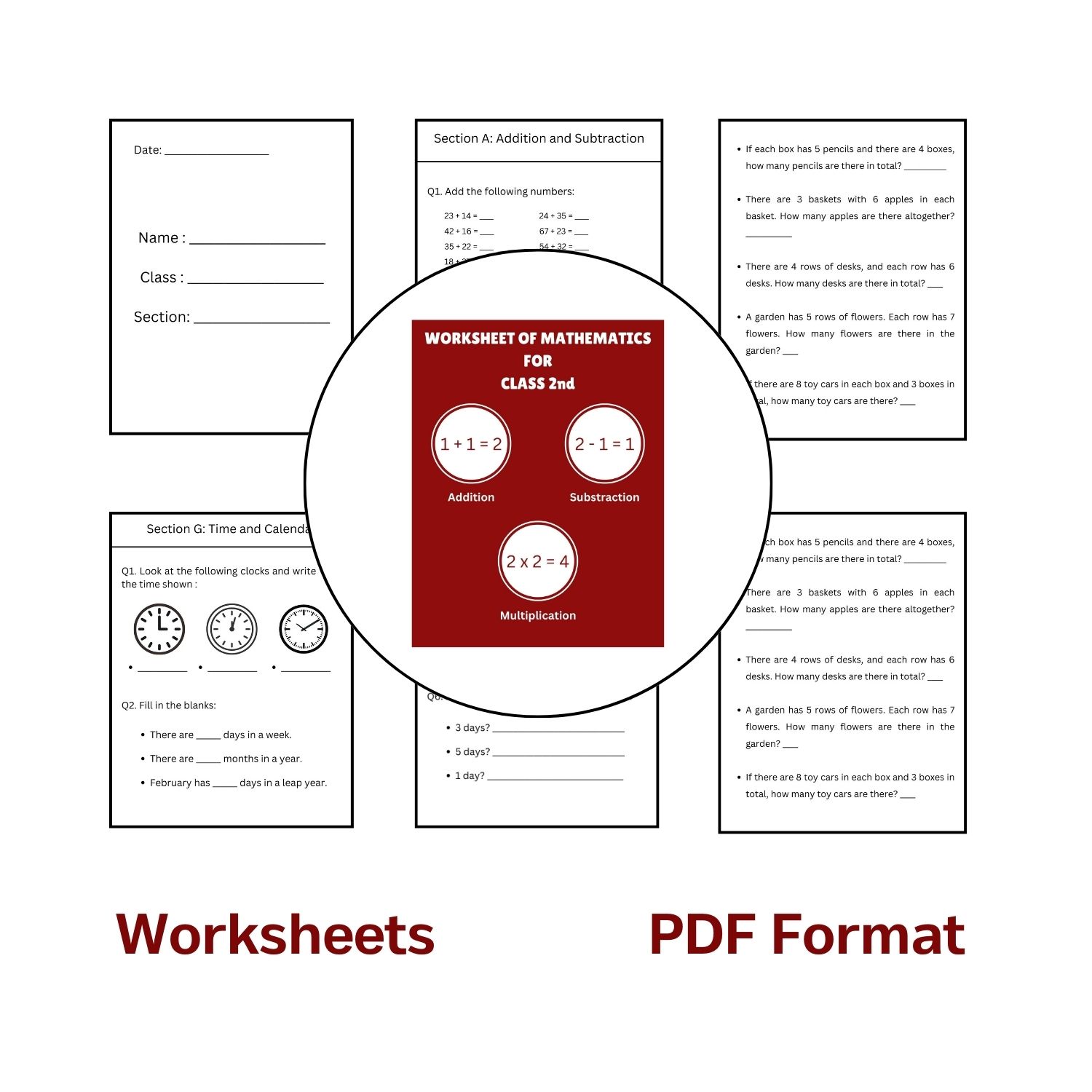 Maths Worksheets For Class 2nd | Best For Home Practice | Students | Learning Ideas - Image 2