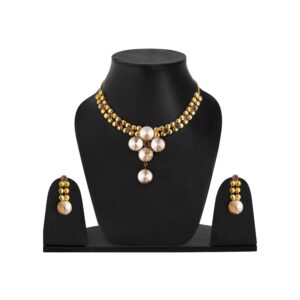 Necklace Set For Women & Girls | BIB Style | Pack Of 1 | Golden | (AWJO7202502)