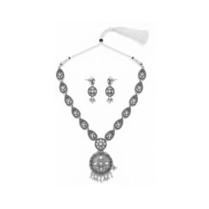 Oxidized Necklace Set For Women & Girls | Perfect For Special Occasions | Pack Of 1 | Silver