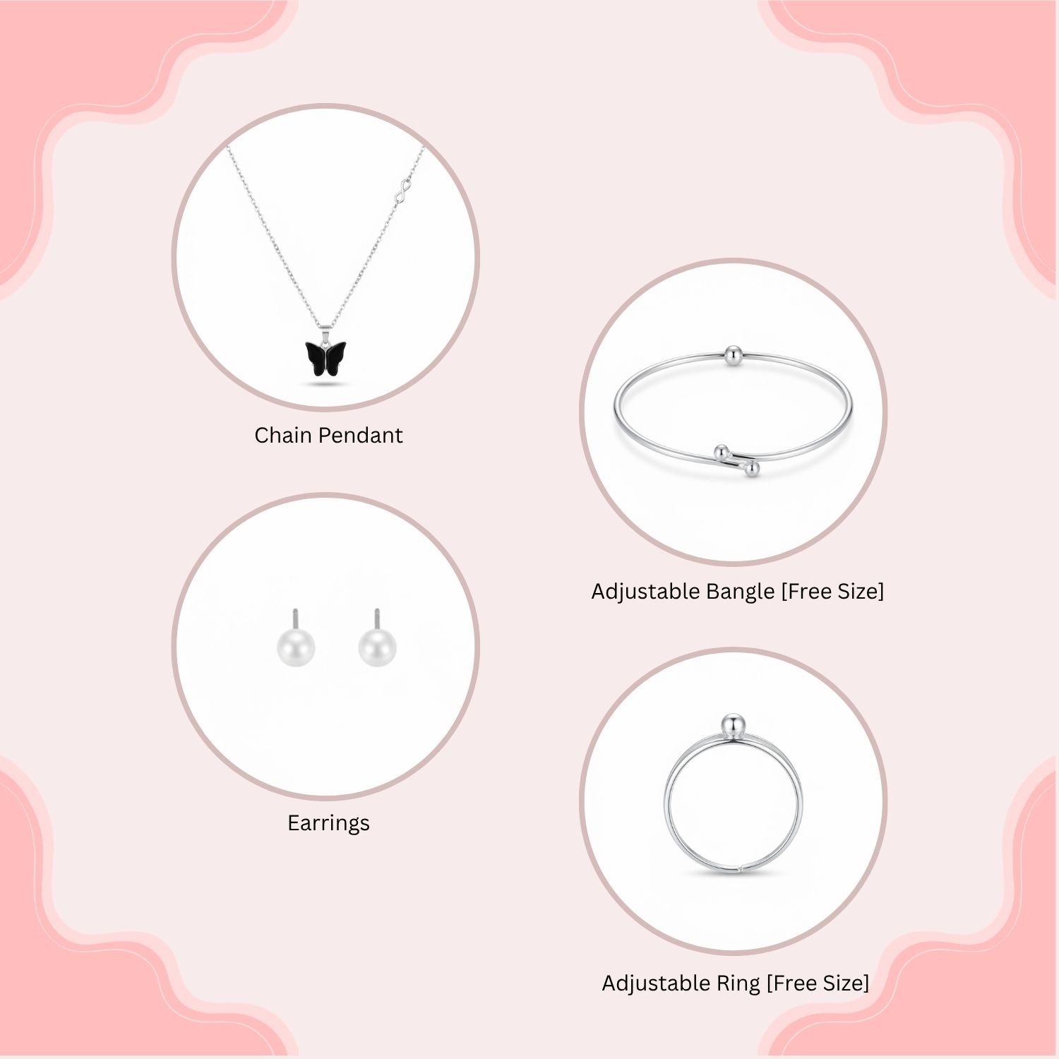 Chain Pendant Combo For Women | Silver | Pack Of 3 - Image 2